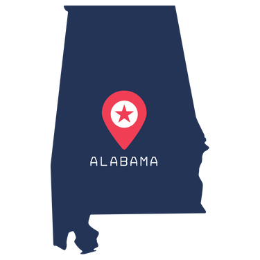 Pictorial representation of map of Alabama