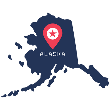 Pictorial representation of map of Alaska