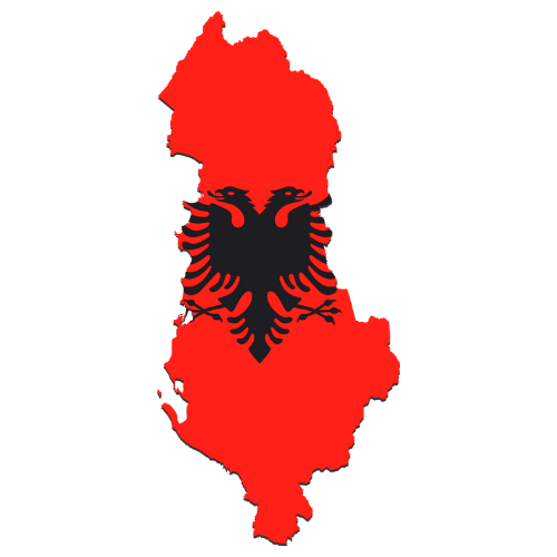 Pictorial representation of big size map of Albania