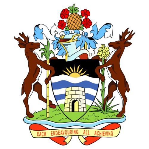 Image showing the big size coat of arms or embelem of Antigua and Barbuda