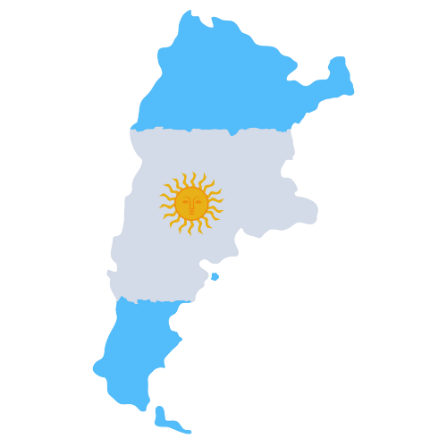 Pictorial representation of big size map of Argentina