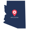 Pictorial representation of the map of Arizona