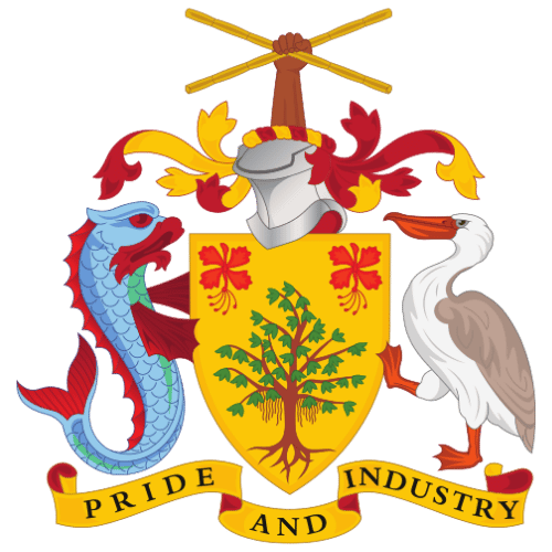 Image showing the big size coat of arms or embelem of Barbados