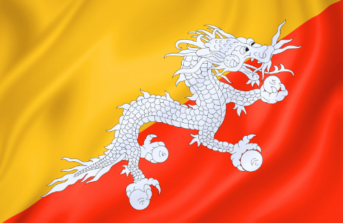 Image illustrating the big size flag of Bhutan