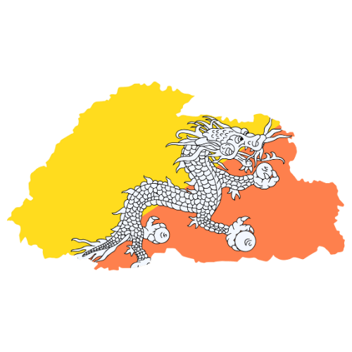 Pictorial representation of big size map of Bhutan