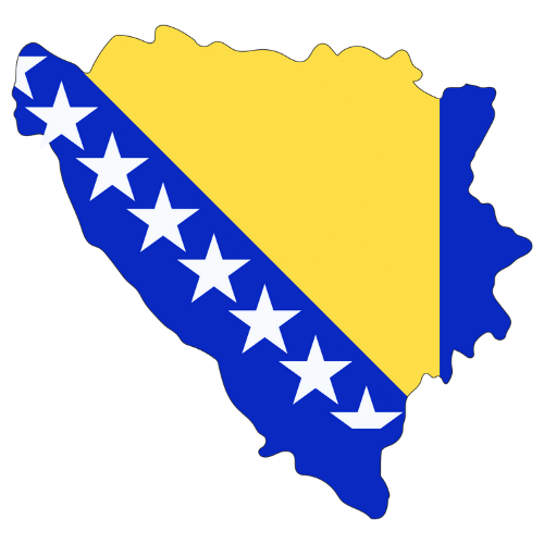 Pictorial representation of big size map of Bosnia and Herzegovina