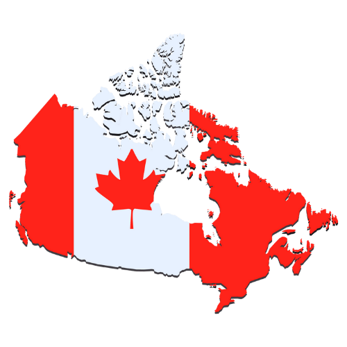 Pictorial representation of big size map of Canada