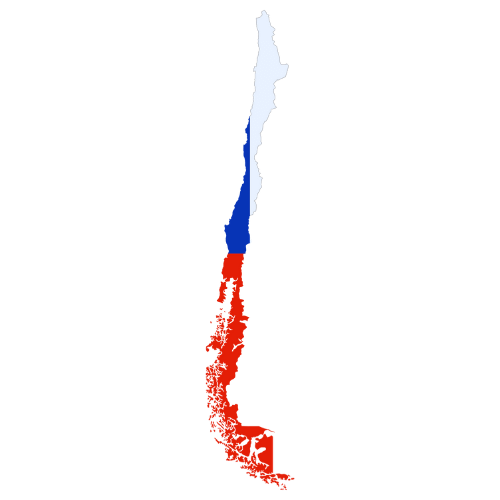 Pictorial representation of big size map of Chile