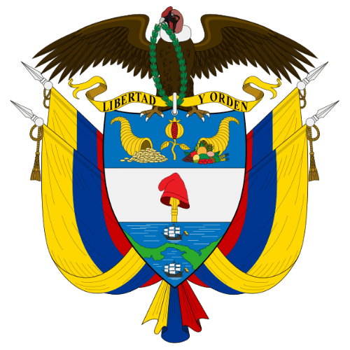 Image showing the big size coat of arms or embelem of Colombia