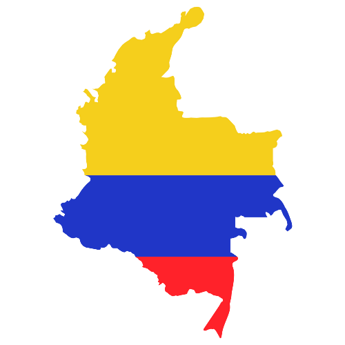 Pictorial representation of big size map of Colombia