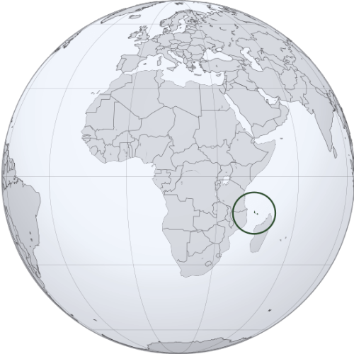 Pictorial representation of big size map of Comoros in the world map