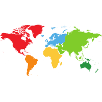 Visual representation of all continents in the world