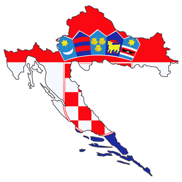 Pictorial representation of map of Croatia