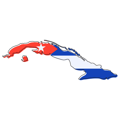 Pictorial representation of big size map of Cuba