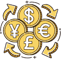 Visual representation of currency symbol of any specific country