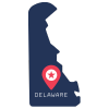 Pictorial representation of the map of Delaware