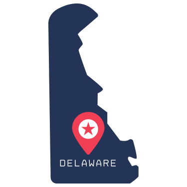 Pictorial representation of map of Delaware