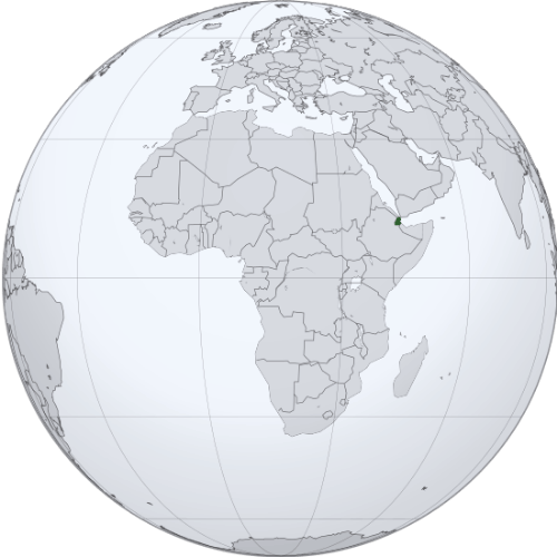 Pictorial representation of big size map of Djibouti in the world map