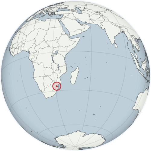 Pictorial representation of big size map of Eswatini in the world map