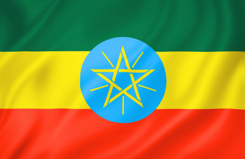 Image illustrating the big size flag of Ethiopia