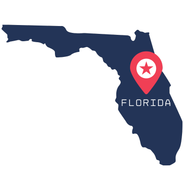 Pictorial representation of map of Florida