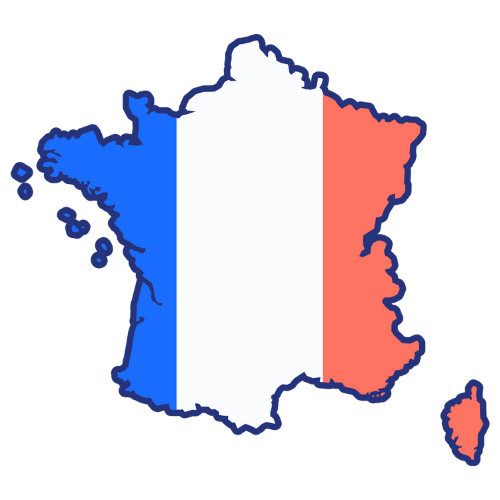 Pictorial representation of big size map of France