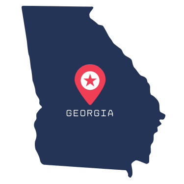 Pictorial representation of map of Georgia (USA)