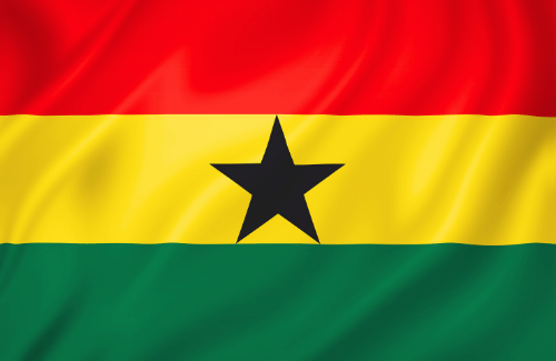 Image illustrating the big size flag of Ghana