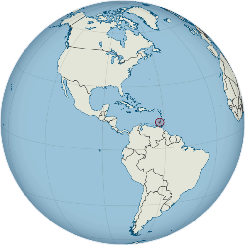 Pictorial representation of big size map of Grenada in the world map