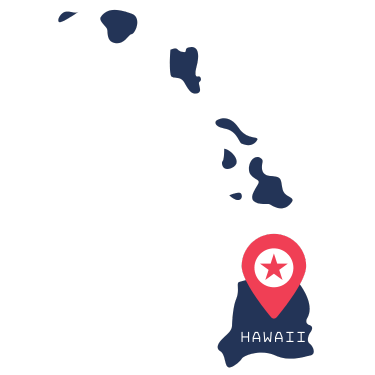 Pictorial representation of the map of Hawaii