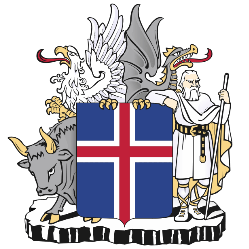 Image showing the big size coat of arms or embelem of Iceland