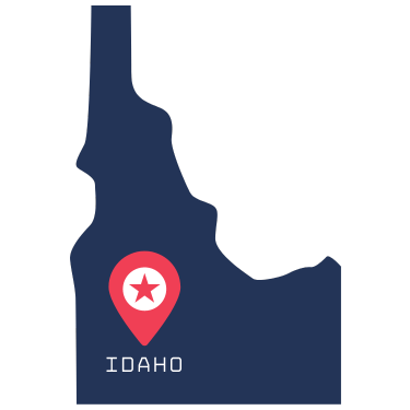 Pictorial representation of map of Idaho