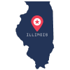 Pictorial representation of the map of Illinois