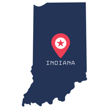 Pictorial representation of map of Indiana