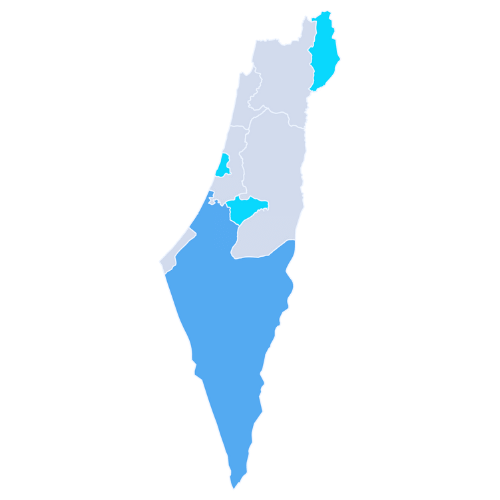 Pictorial representation of big size map of Israel