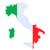 Pictorial representation of the map of Italy