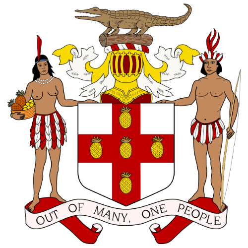 Image showing the big size coat of arms or embelem of Jamaica