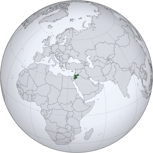 Pictorial representation of the map of Jordan in the world map