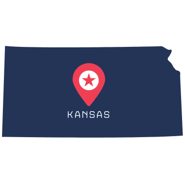 Pictorial representation of map of Kansas