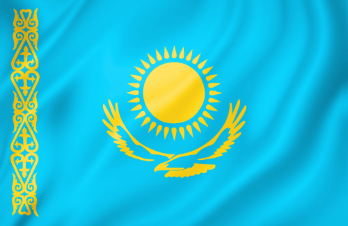 Image illustrating the big size flag of Kazakhstan