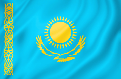 Image illustrating the flag of Kazakhstan