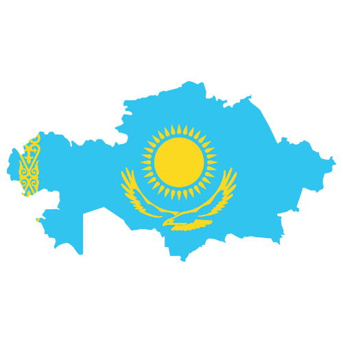 Pictorial representation of big size map of Kazakhstan