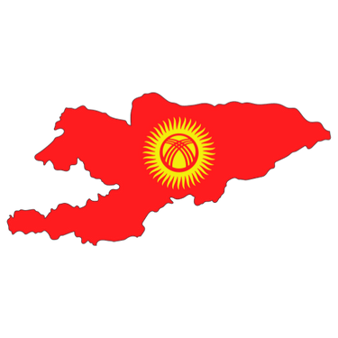 Pictorial representation of map of Kyrgyzstan