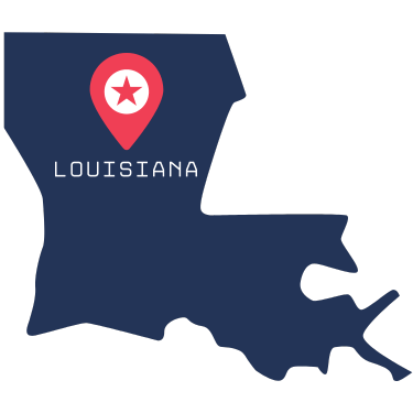 Pictorial representation of the map of Louisiana