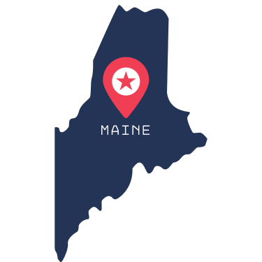 Pictorial representation of map of Maine