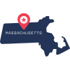 Pictorial representation of the map of Massachusetts