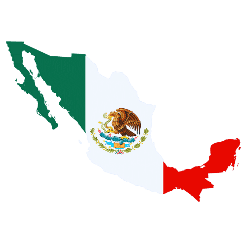 Pictorial representation of big size map of Mexico