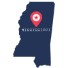 Pictorial representation of the map of Mississippi