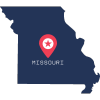 Pictorial representation of the map of Missouri