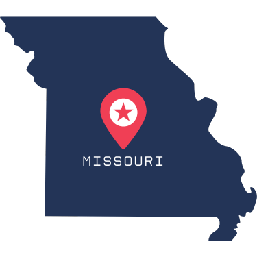 Pictorial representation of map of Missouri